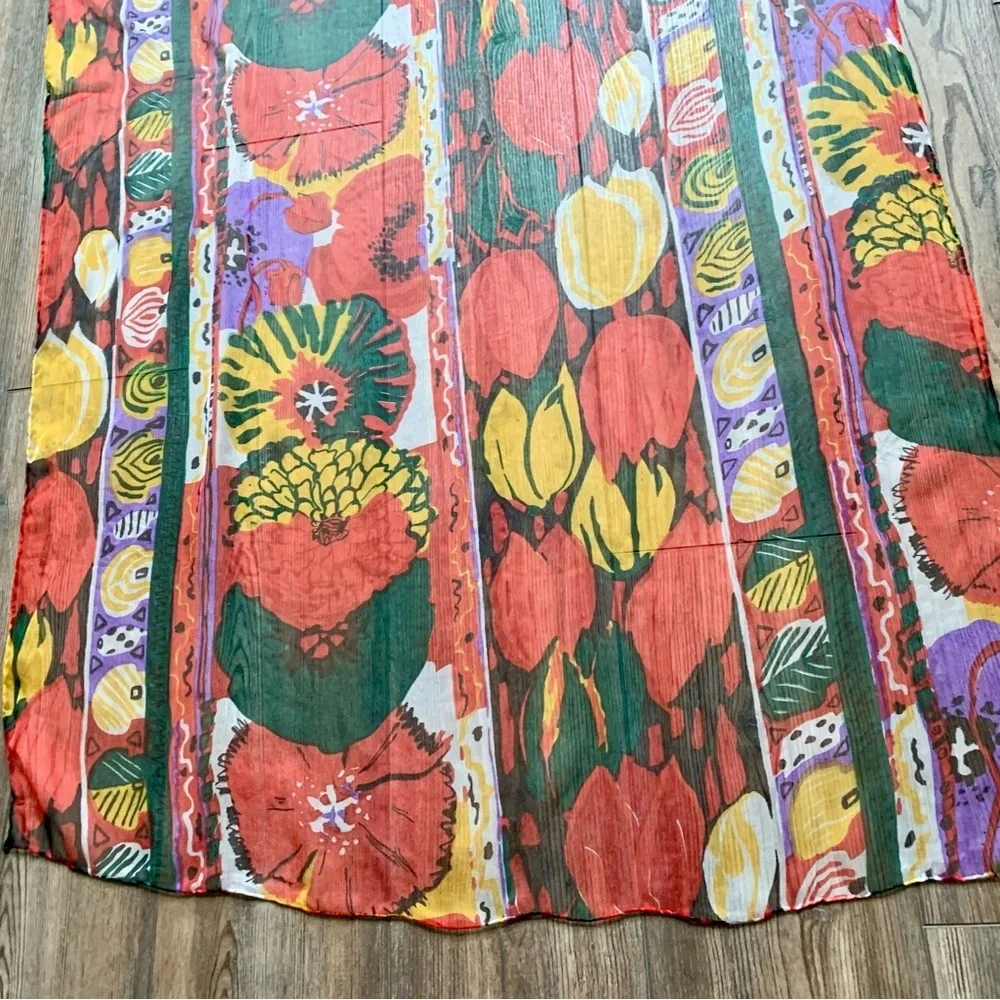 100% silk Colorful Sheer Scarf